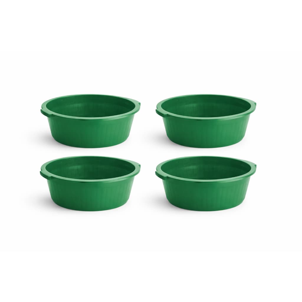 Kit 4 Bacia Canelada Plástica 30 Litros Cores Sortidas Redonda Grande Roupa Cozinha Alça Reforçada