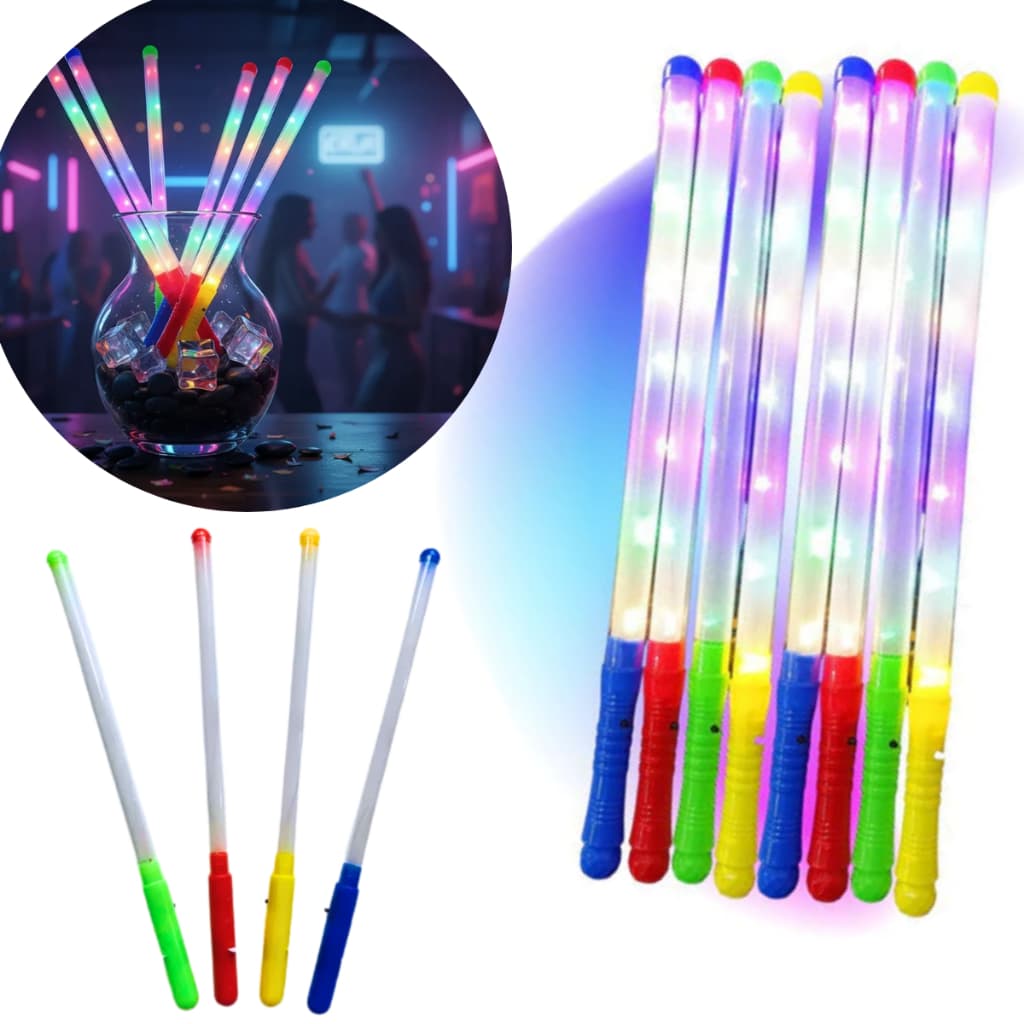 KIT Bastão de Led Luz Neon Varinha Plástico Pisca Formaturas Festas