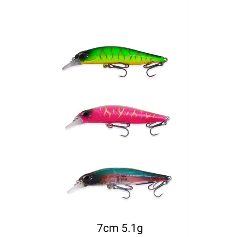 Kit Isca Artificial Crankbait 7cm 5.1g Pesca Ultra Light 3 Unidades