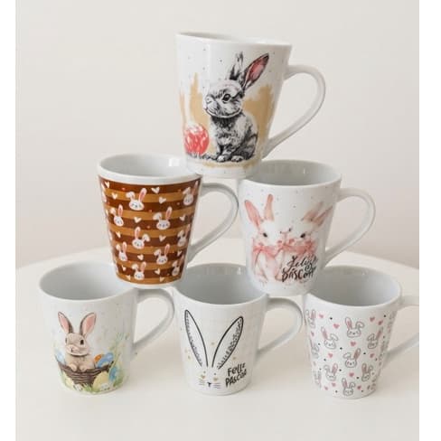 Jogo Caneca 290ml Páscoa Café Com Leite Xicara Chá ,Café Personalizada Páscoa