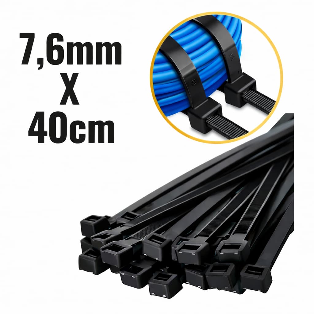Abraçadeira de Nylon Enforca Gato Grande Cinta 7,6 x 400mm 50 Pcs