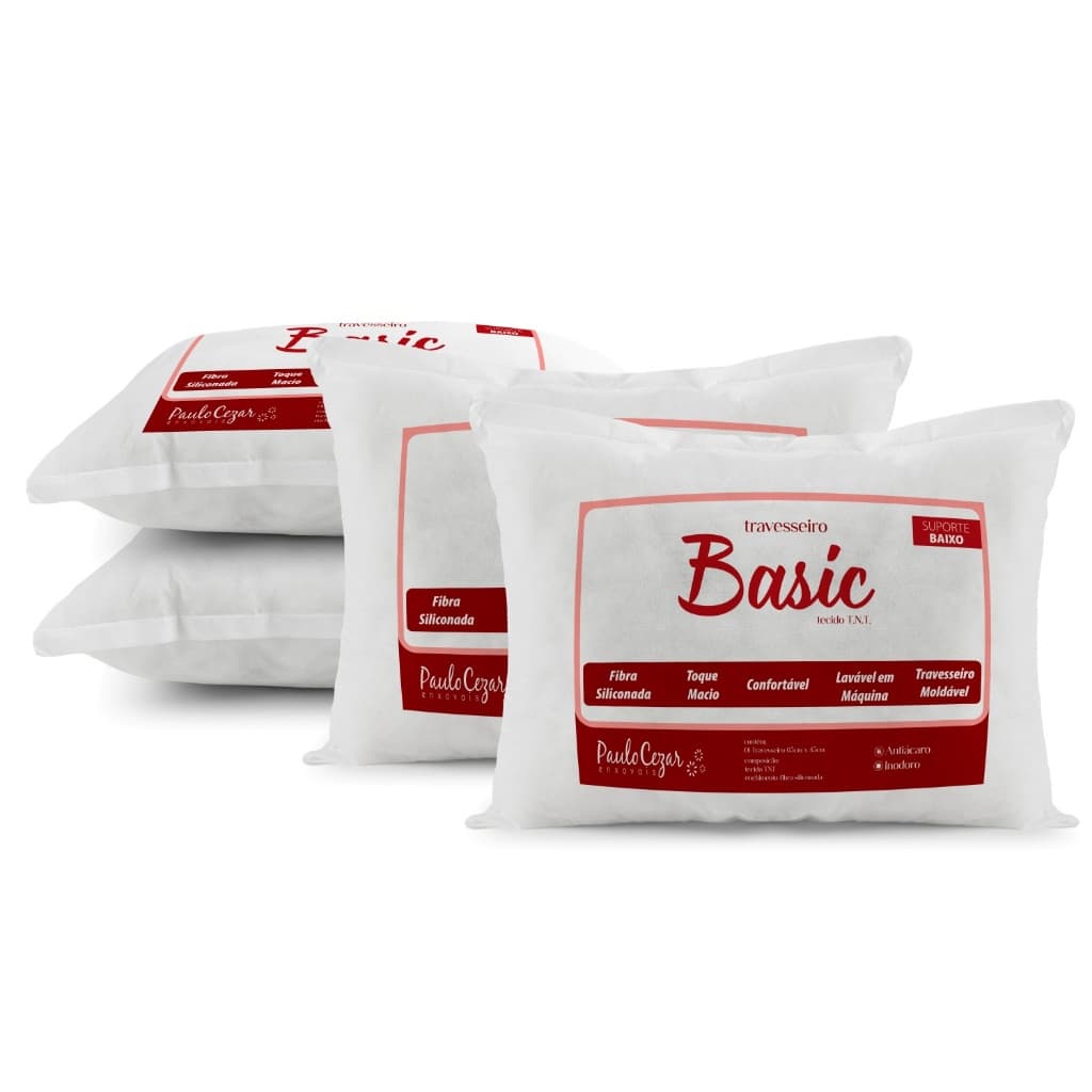 Kit 03 Travesseiros Basic Macios Branco