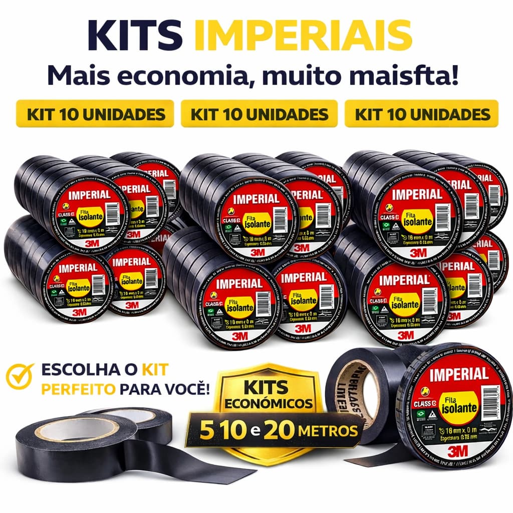 Kit 10 Fita Isolante 3M 5 Metros 10 Metros 20 Metros X 18mm