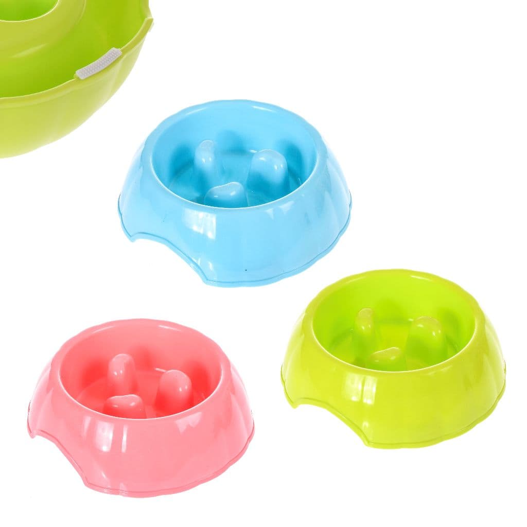 Comedouro Alimentação Lenta / educativo Pet Anti Engasgo Cães e Gatos Tigela Slow Feed Interativa 18cm