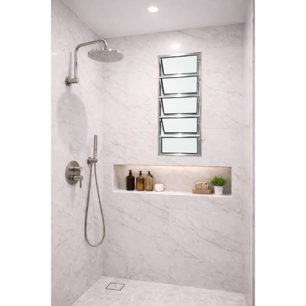 Vitro Basculante 100 x 40 Alumínio Brilhante Com Vidro Liso