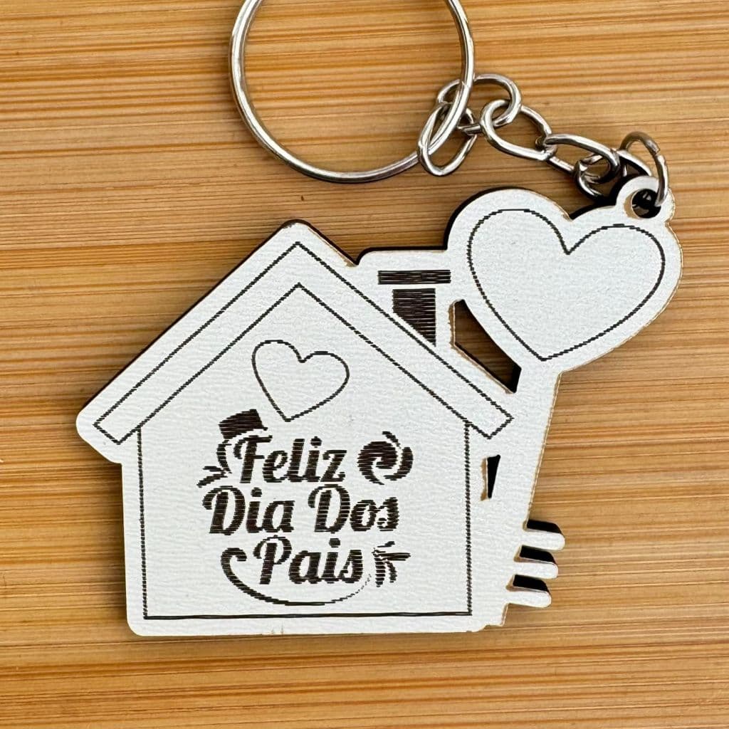 Kit Chaveiros Personalizados MDF Feliz Dia dos Pais Casa – Lembrancinha Dia dos Pais Lembrancinha em Madeira MDF