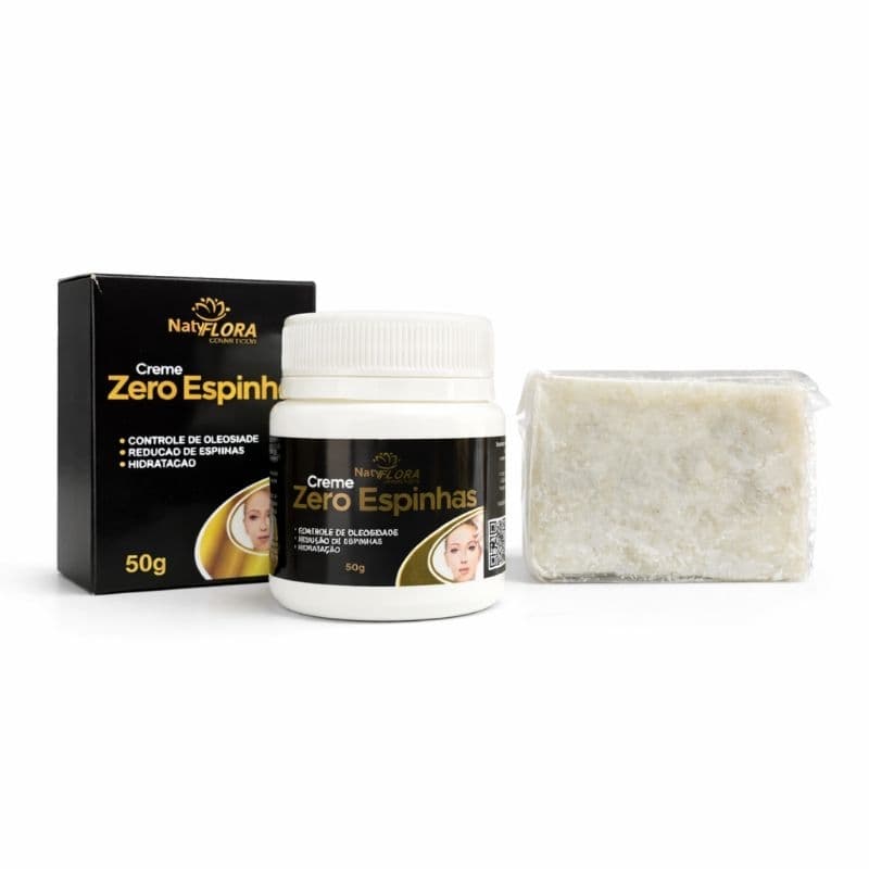 Kit Anti Espinhas Creme Zero Espinhas + Sabonete de Enxofre | Combate Acne, Cravos e Oleosidade Limpeza Profunda da Pele