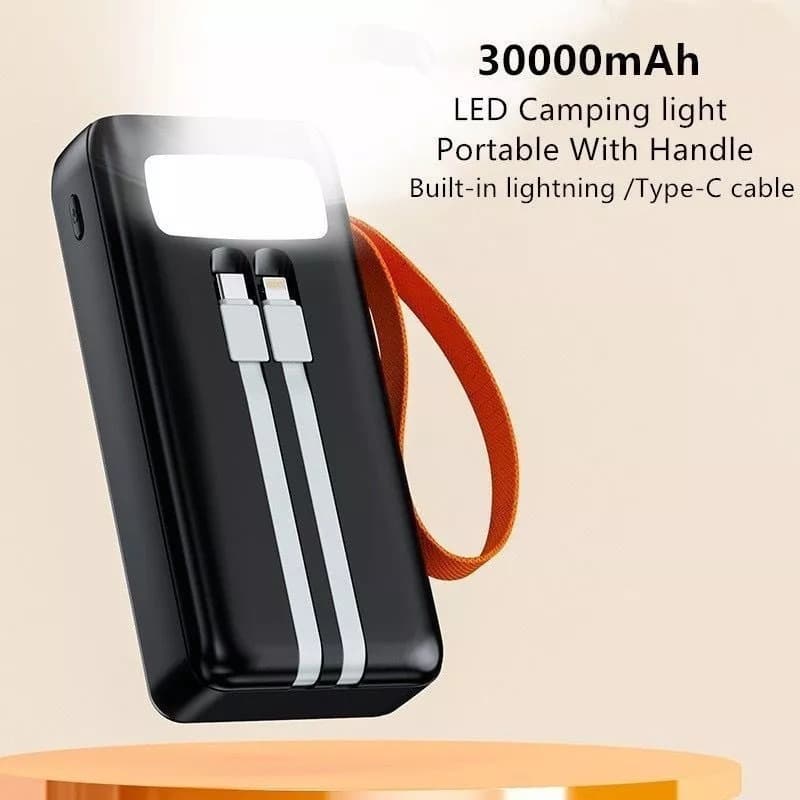 Carregador Portátil 30000 mAh Power Bank Pd 22,5W Rápido Com Lanterna Led Agold BTE-46