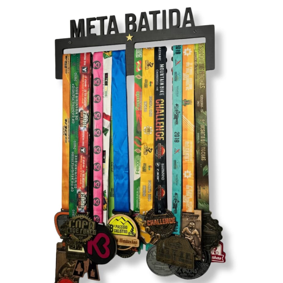 Porta Medalhas de MDF Minhas Conquistas - Expositor para 30 Medalhas - Decoração de Sala Quadro Porta Medalhas