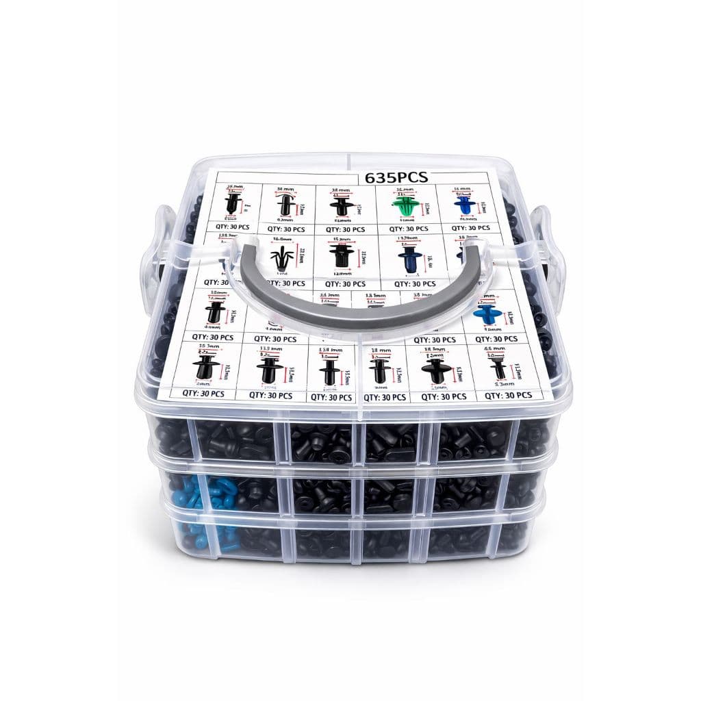 Kit 635 Clips Automotivos Universal Branco