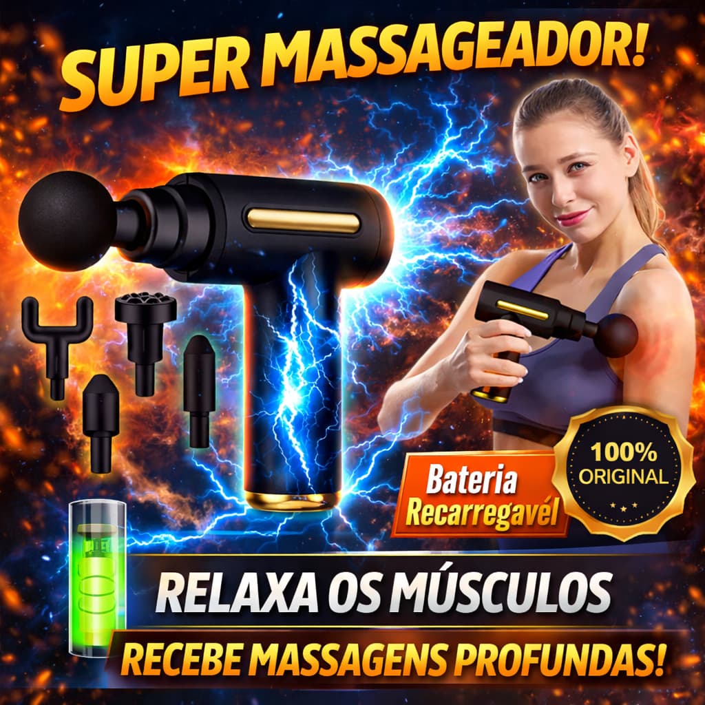 Massageador Elétrica Portatil com Alta Frequência 6 Nível Velocidades Profissional Massagem Muscular