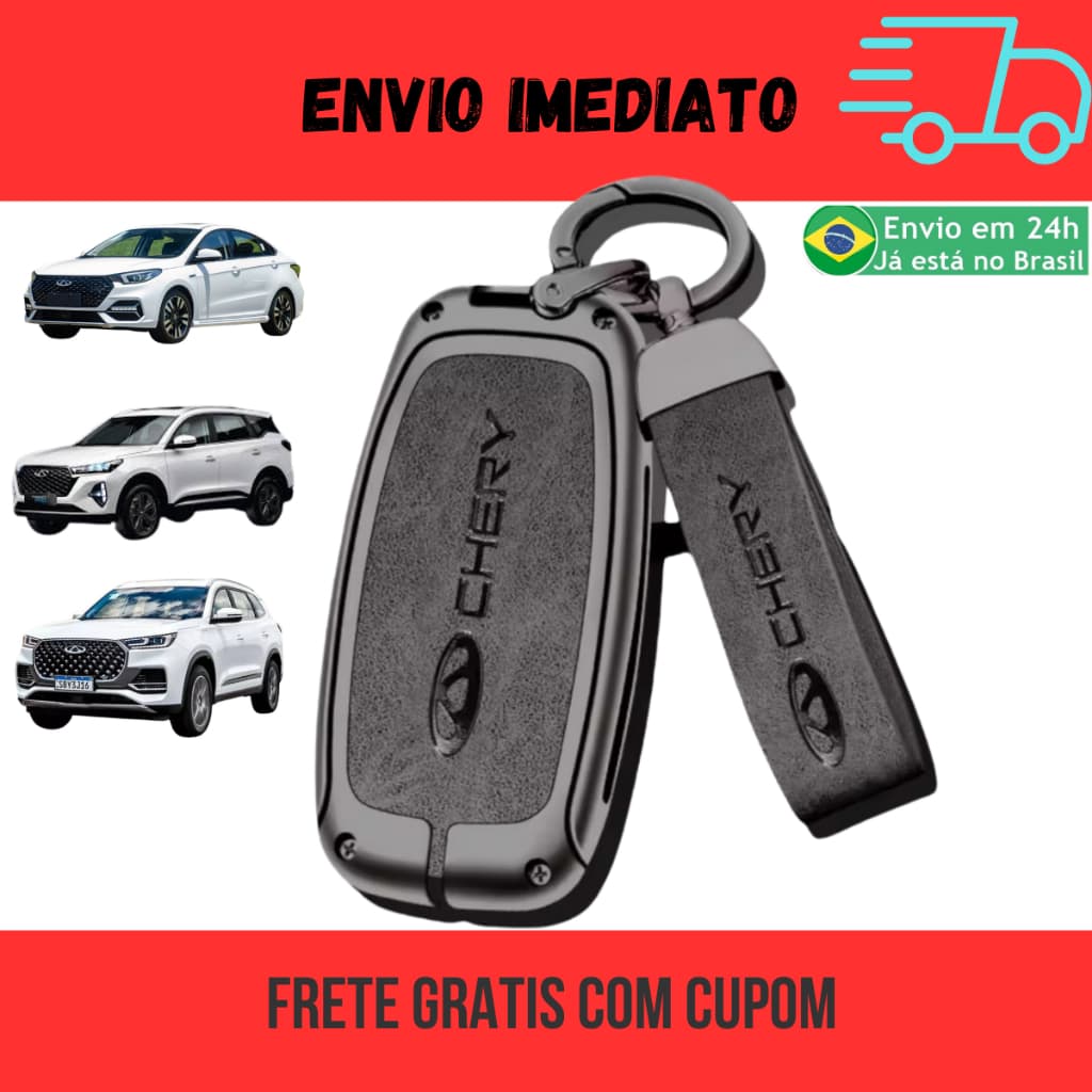 Capa Chave Luxo Presença Chaveiro Chery Arrizo Tiggo 7 8 Presença Proteção Metal