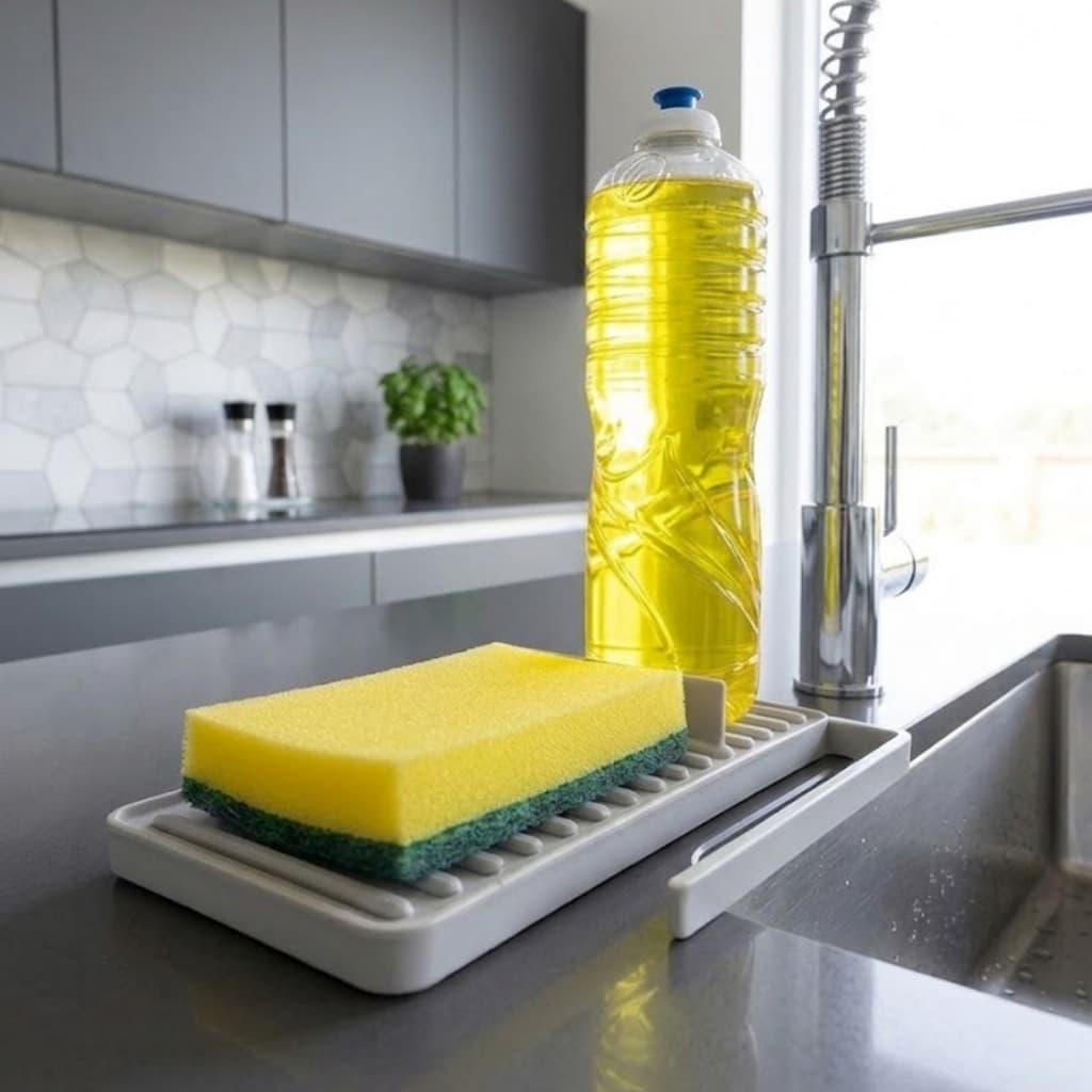 Porta Esponja Para Pia de Cozinha e Organizador de Detergente e Sabão