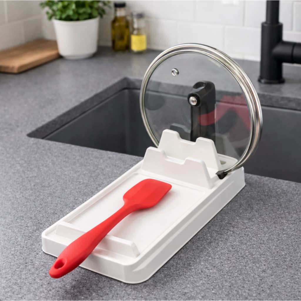 Suporte Descanso Para Tampas de Panelas e Talheres de Cozinha - Organização e Limpeza