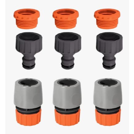 Kit 3 Bico de Torneira + 3 Engate Rápido Para Mangueira Jardim Tramontina