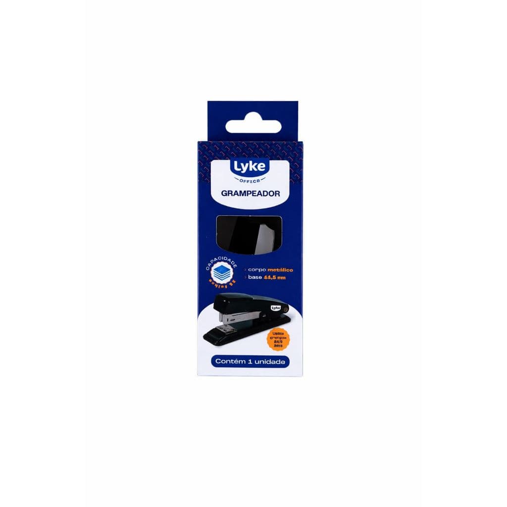 Grampeador Lyke Office Metálico Base 44,5mm Resistente Para Escritório Escola