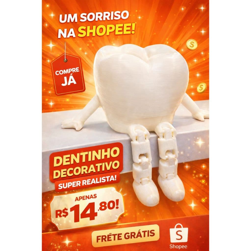 DENTE ARTICULADO - DECORACAO - DENTISTA - CONSULTORIO DENTISTA - ODONTOLOGIA