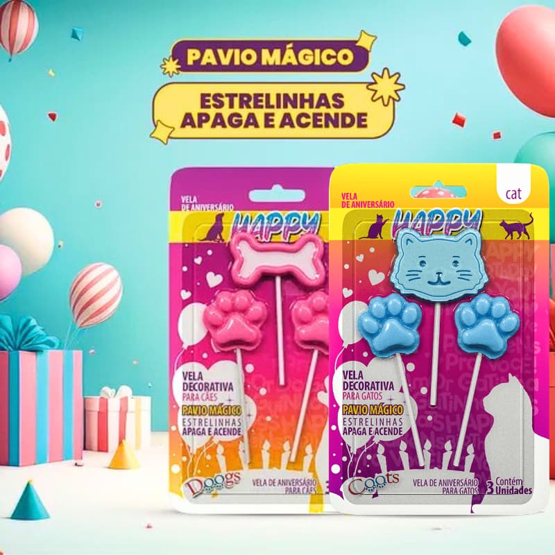 Vela Velinha Decorativa Para Cães e Gatos Happy DOOGS