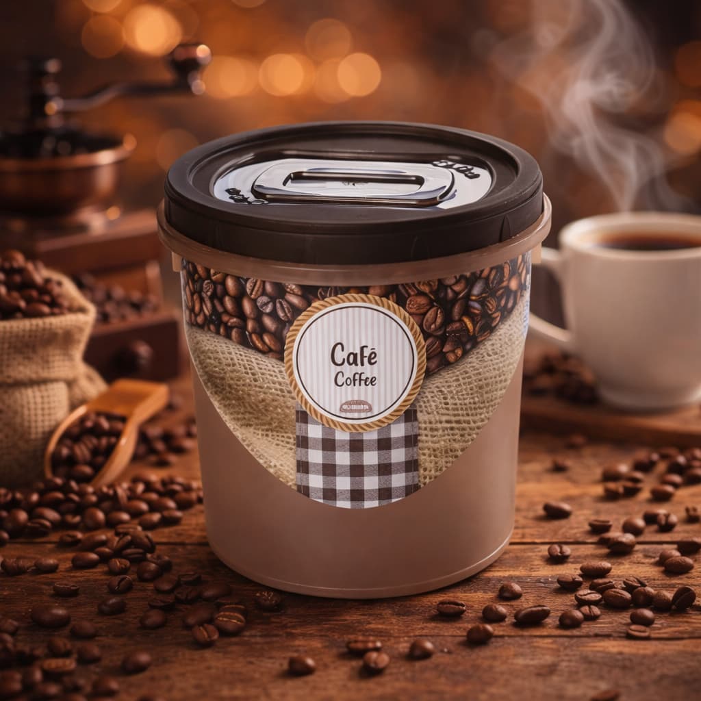 Pote De Rosca Café 1,8Litros Plástico - Plasútil 6399