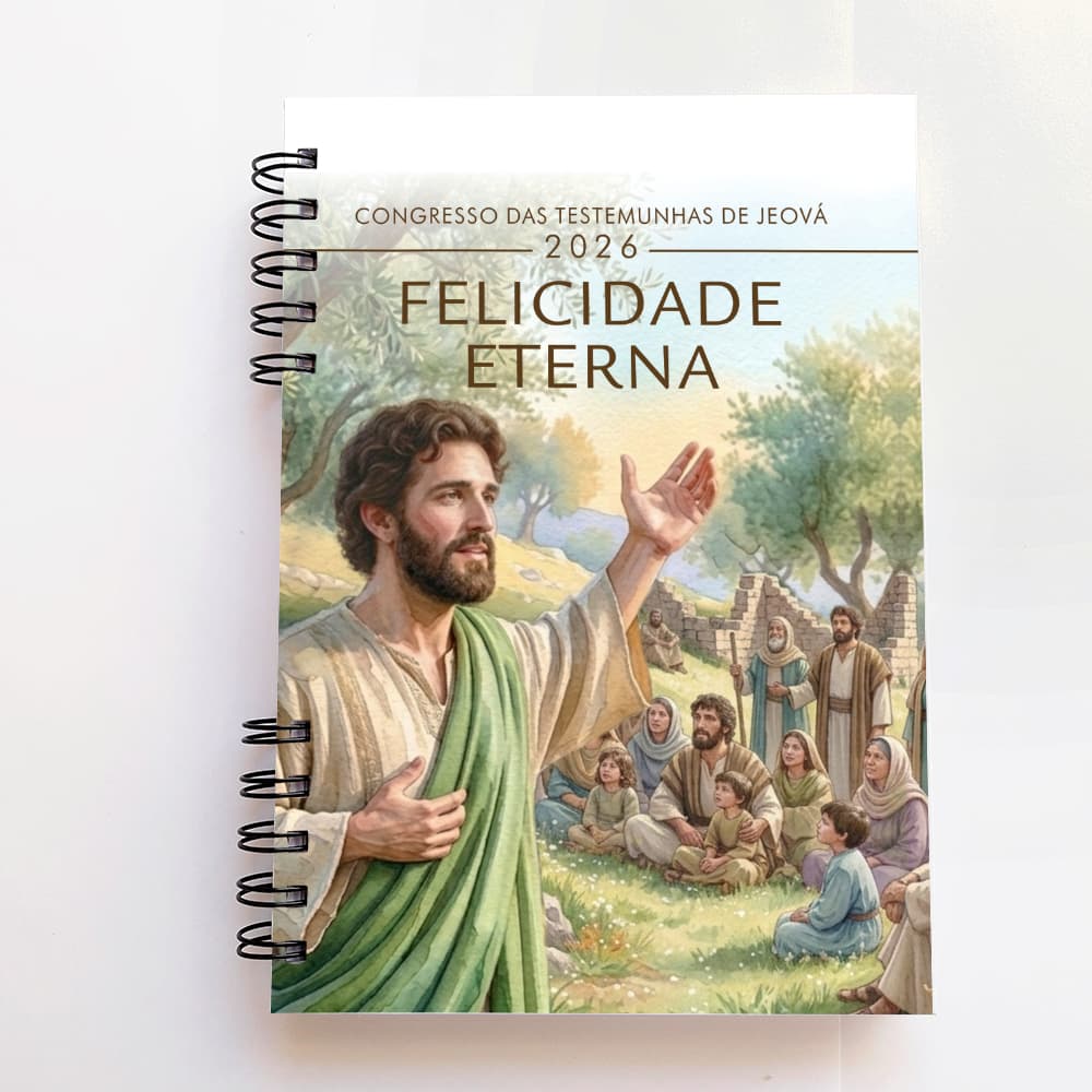Caderno para CONGRESSO, JW, Internacional, agenda, A5, personalizado com nome do comprador