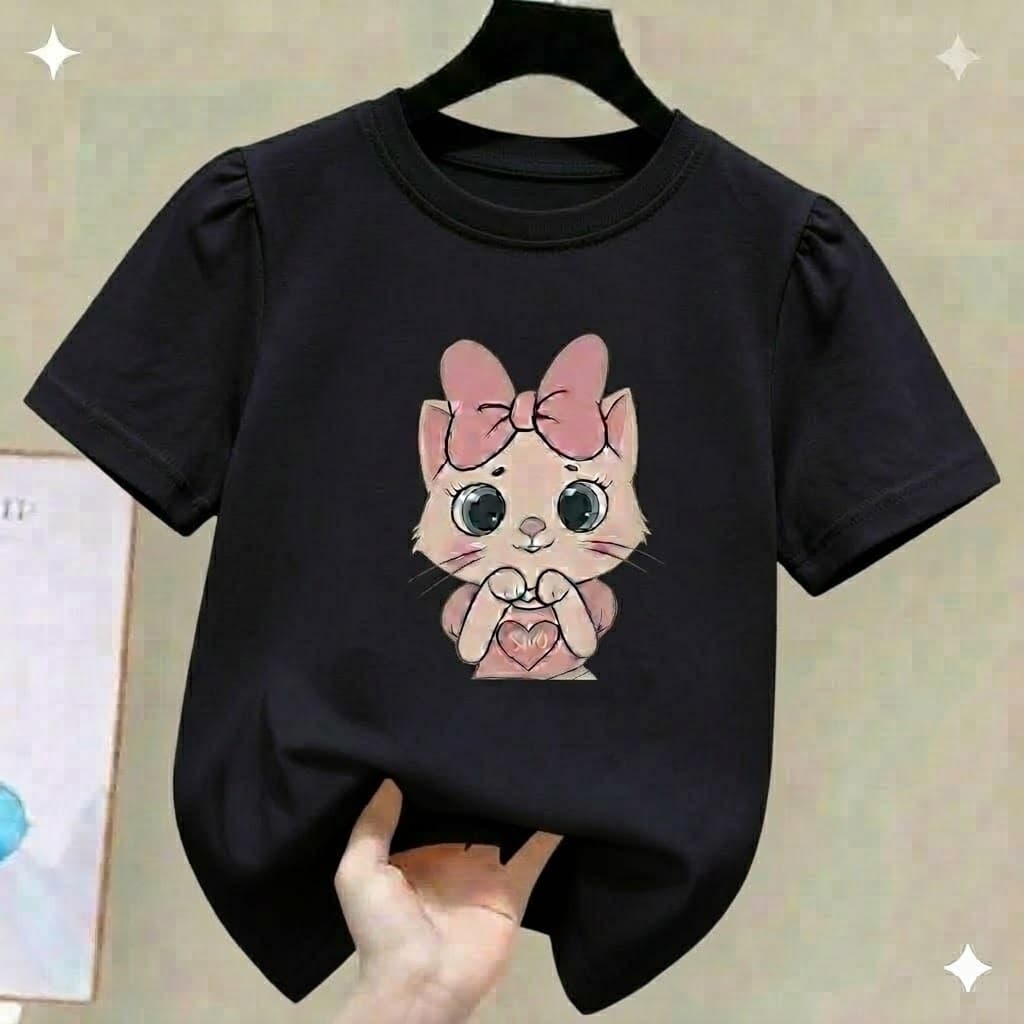 Camiseta Infantil Feminina Gatinha Blusa Menina Luxo