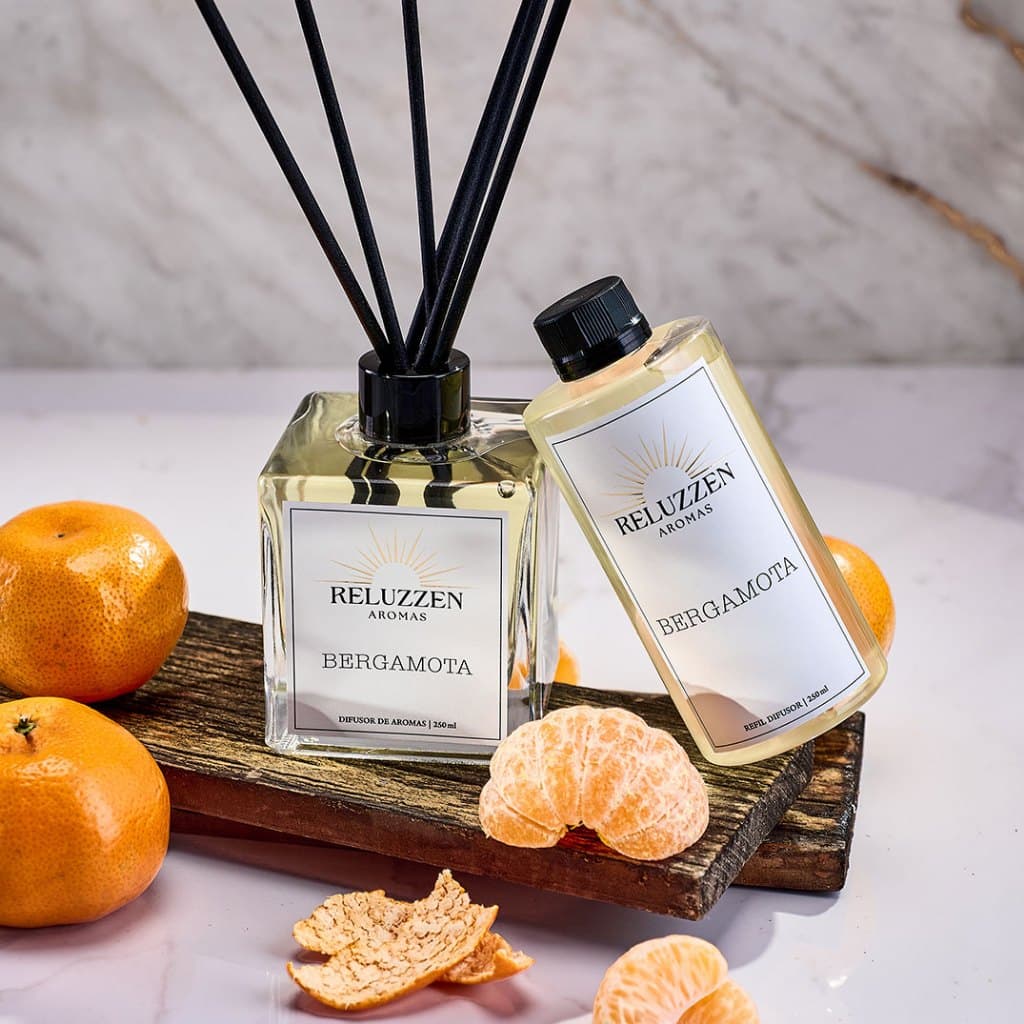 Refil Difusor de Ambiente com Varetas Bergamota 250ml Aromatizador Essência Premium