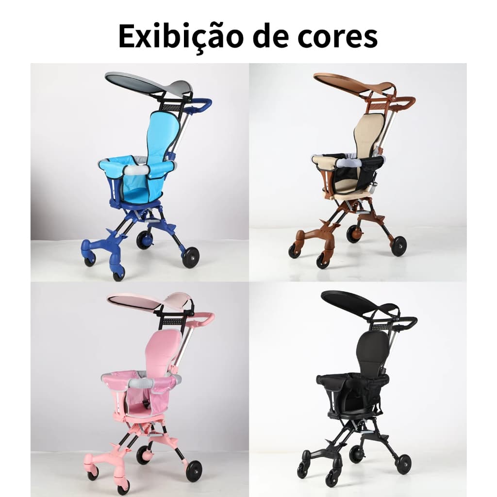 Carrinho de Bebê Leve Dobrável Portátil com Prote??o Solar e Seguran?a Refor?ada