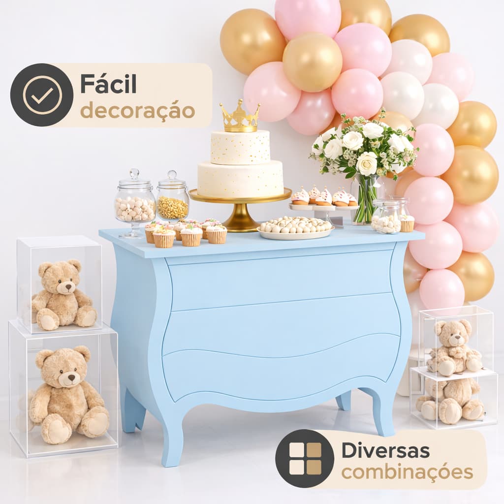 Mesa Decoração de Festa dobravel Bombe Grande Decorada