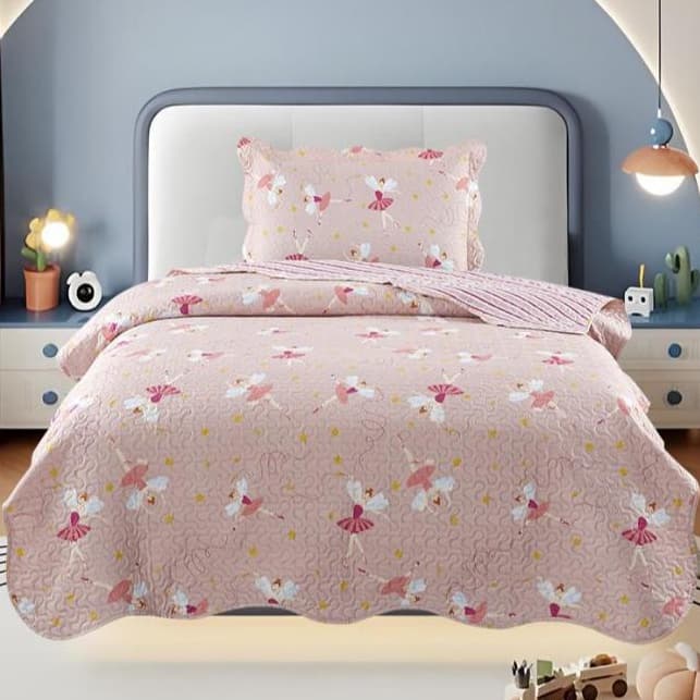 Kit Colcha Cobreleito Solteiro Infantil 2 Peças - Estampas Divertidas