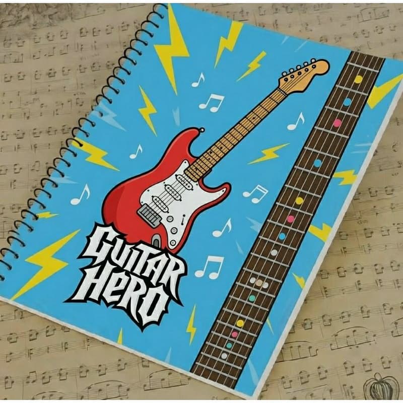 Caderno de Música Pautado 50 Folhas - Capa Divertidas Flexível Encadernação Artesanal