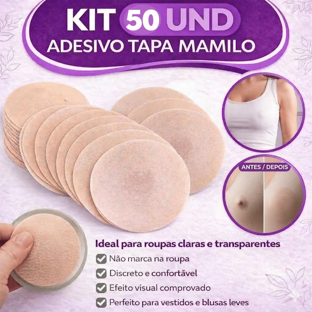 Kit 50 Adesivo Protetor Mamilo Tapa Seio Tapa Peito Aureola