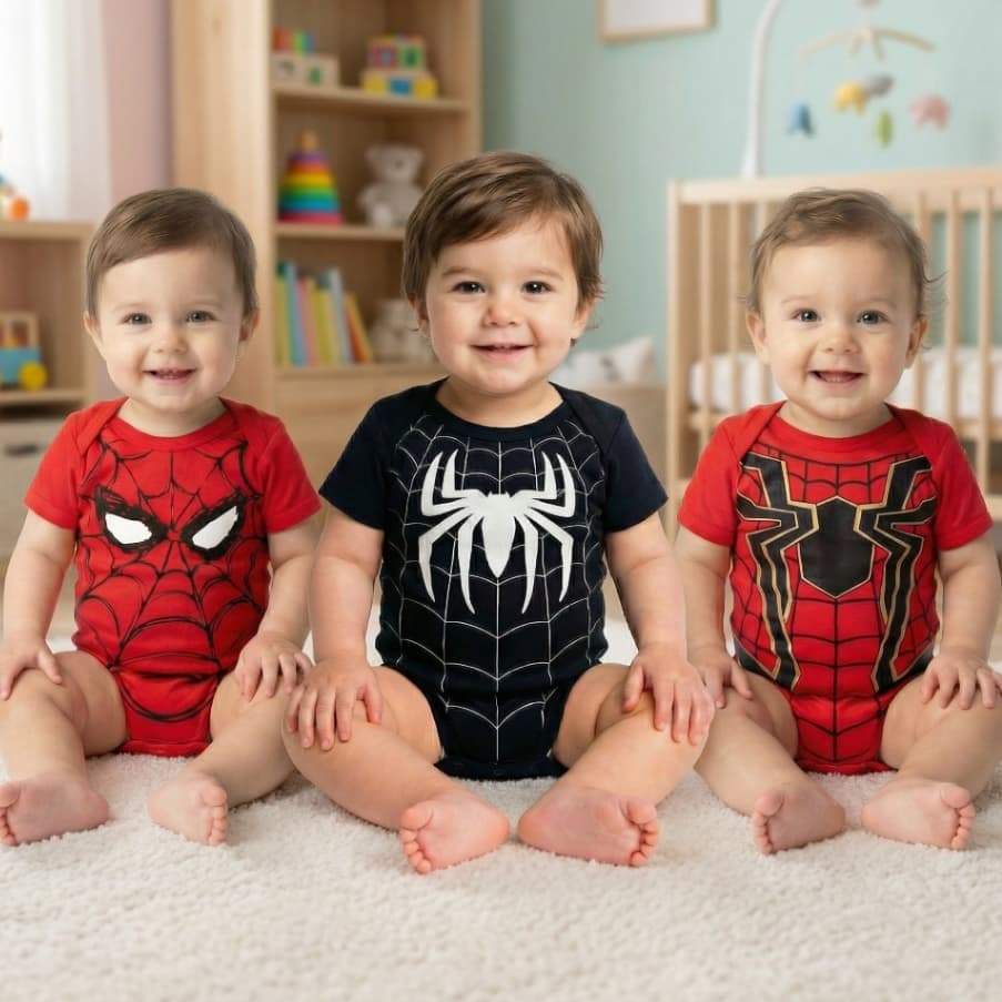 Body Infantil Infantil Bebê Menino Homem Aranha Recém Nascido RN Mesversario Envio Rápido Promoção