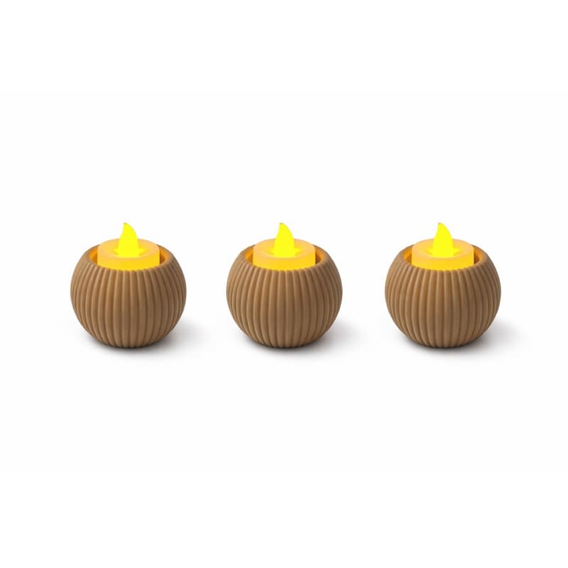 Kit 3 Porta Velas Decorativas LED – Design Moderno Minimalista Para Sala Quarto Mesa Posta - Velas led brinde