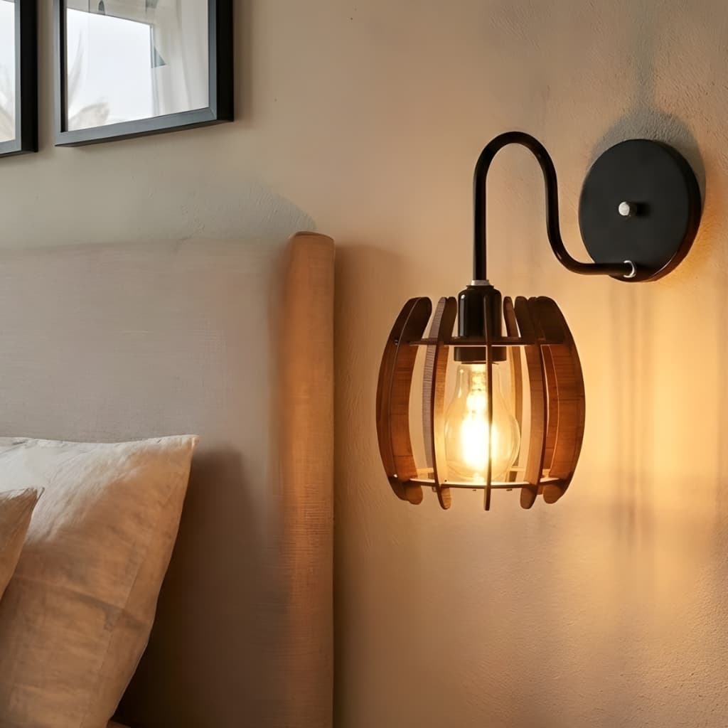 Luminária Arandela Sala Quarto Cabeceira Bivolt 110/220 Mdf Colonial Maça - ABF Luminárias