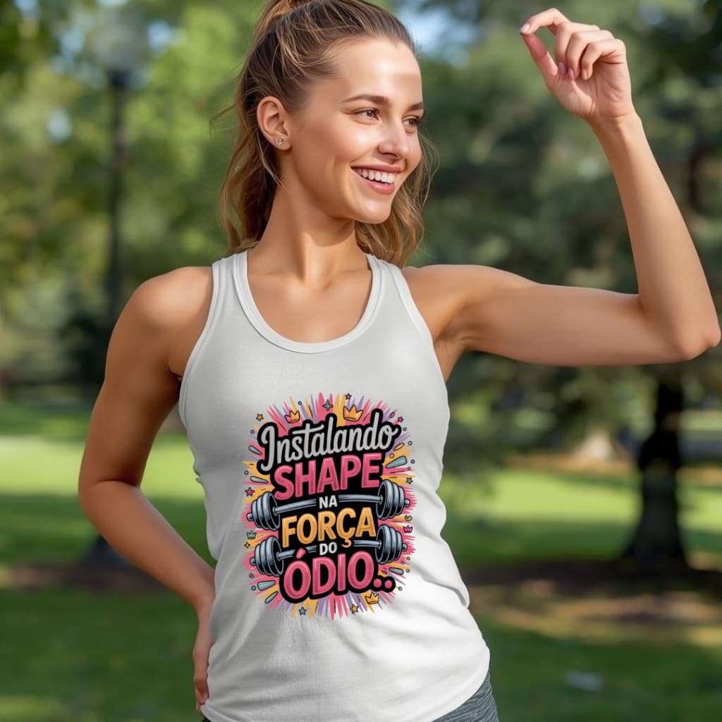 Regata Feminina Fitness Estilo E Performance Treino Academia