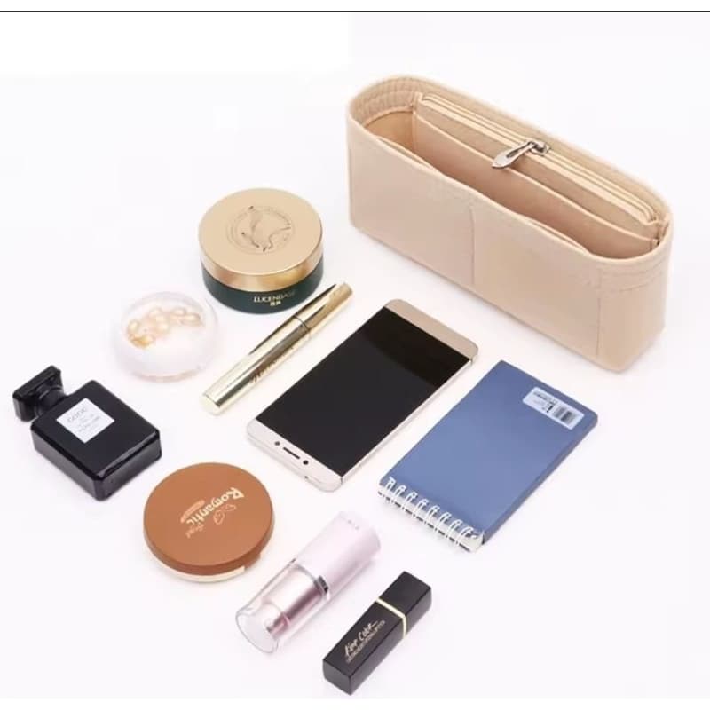 Organizador de bolsa Feltro feminina, Armazenamento de maquiagem , divisor e armazenamento de cosméticos