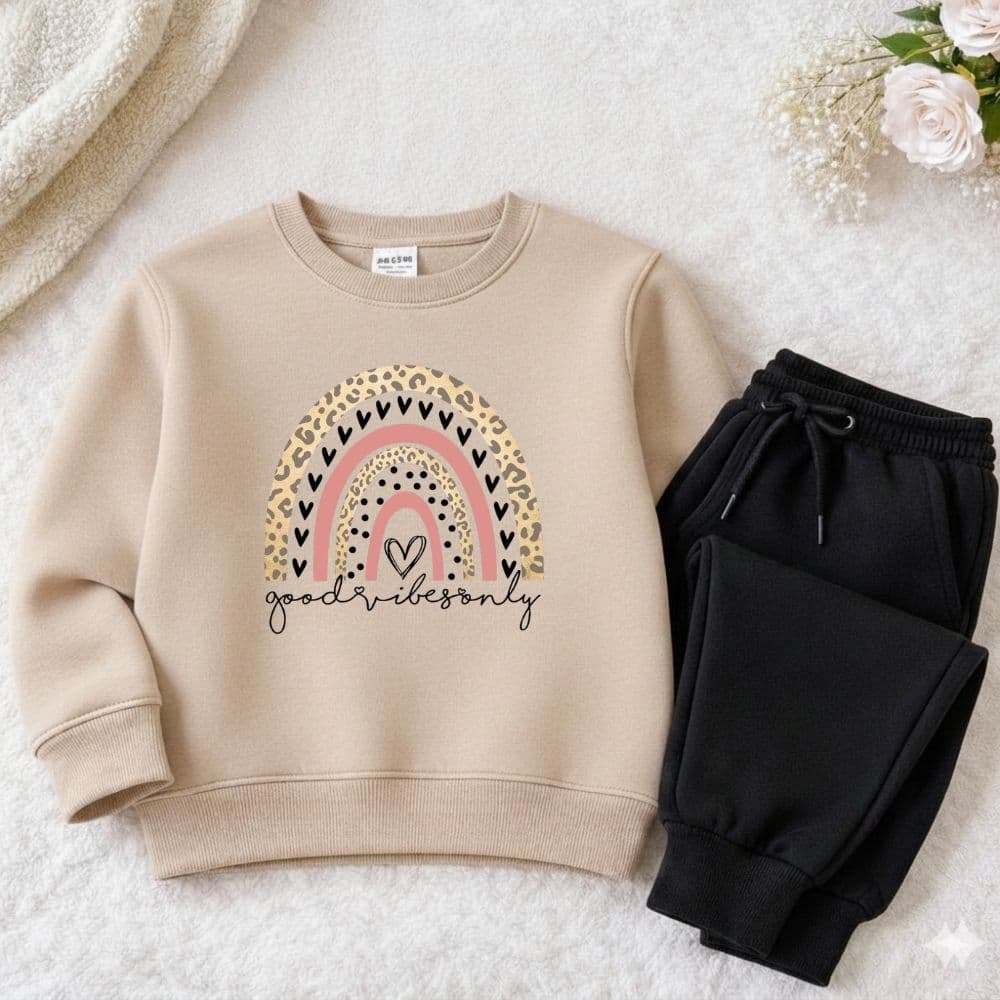 Conjunto moletom juvenil e infantil meninas arço onça blusa de frio careca premium