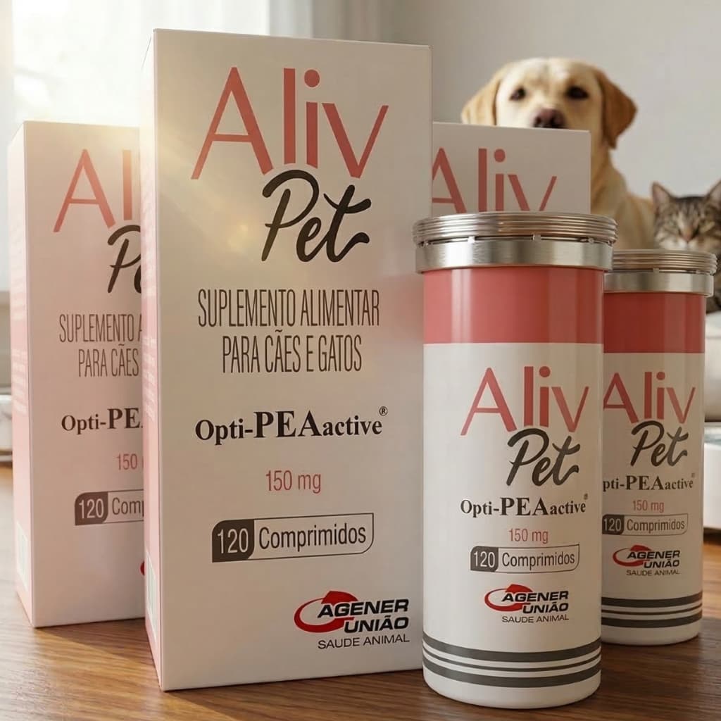 3 Aliv Pet Suplemento 150 mg Alimentar Cães Cão Gatos 40 Comprimidos
