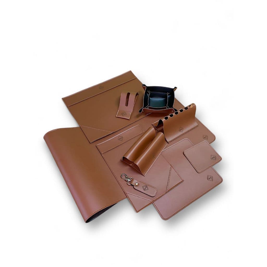 Kit Escritório Luxo Personalizado Couro Office Organizador