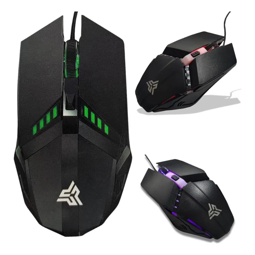 Mouse Gamer USB Ergonômico Knup Anubis KP-MU019 Led RGB 1200 DPI Controlador Windows