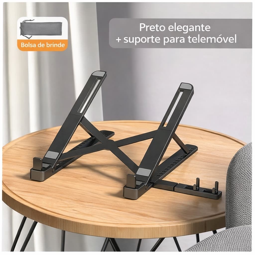 Suporte Dobrável Notebook Tablet Extensor para Celular Reforçado Dobrável Ajustável Antiderrapante