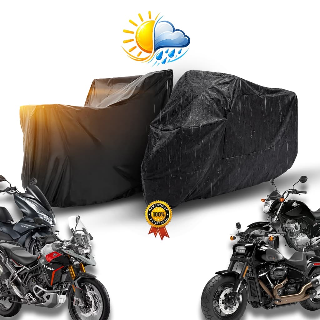 Capa para Moto Impermeável Universal Protetor Contra Sol Chuva Poeira