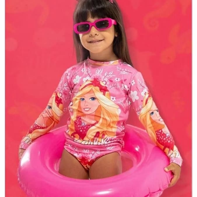 Moda Praia Conjunto com Proteção Solar Fator 50+ Biquíni Menina Roupa de Praia UV Infantil