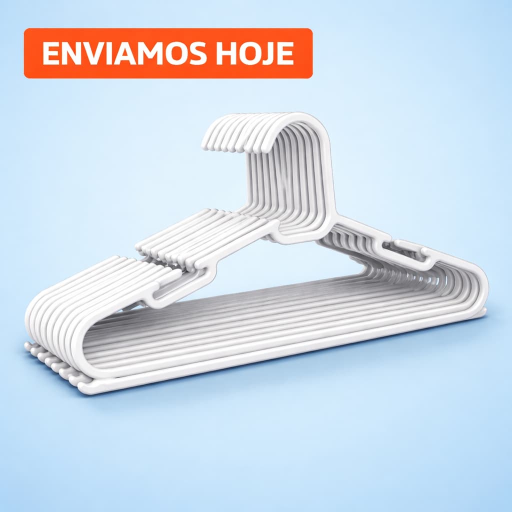 Cabide Branco Adulto Cabides Reforçados Organizar Roupas Resistente Kit