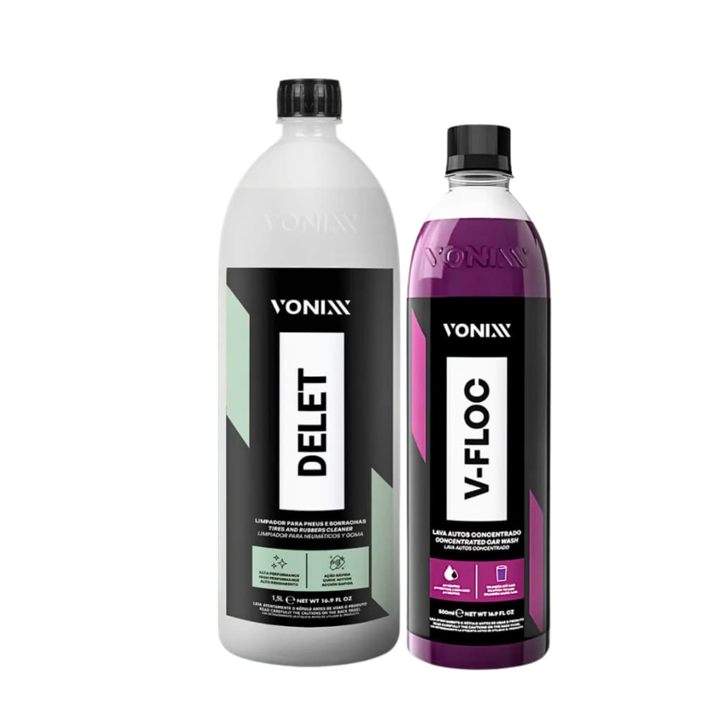 Shampoo V-Floc Concetrado + Delet Limpador Pneus Borracha - Vonixx