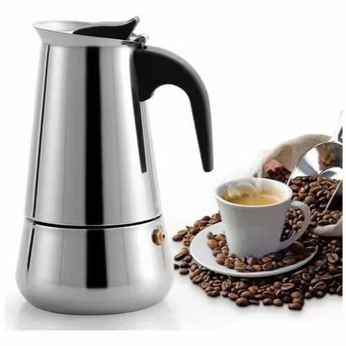 Cafeteira Italiana Inox Espresso Maker 12 Xícaras Fogão Gás ou Indução,