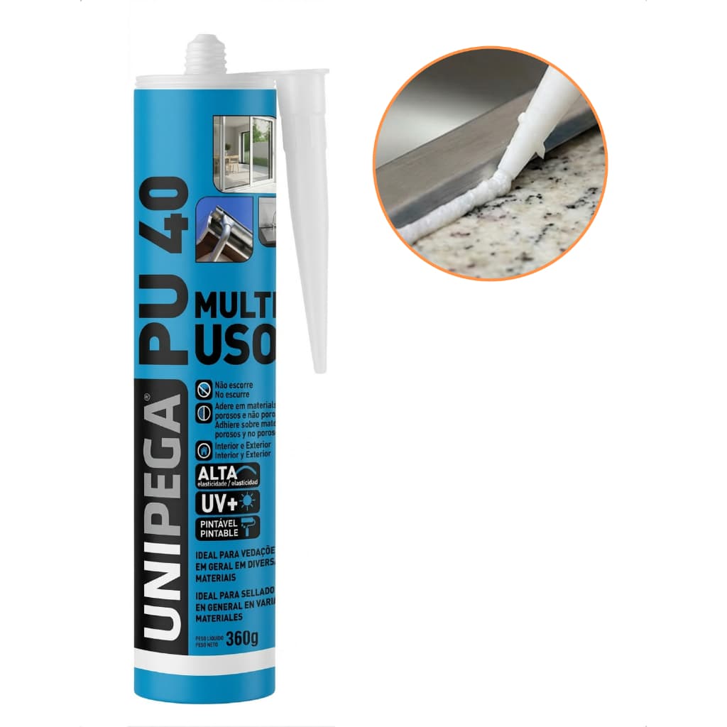 Selante PU40 Branco Unipega 360g 210ml Poliuretano Multiuso