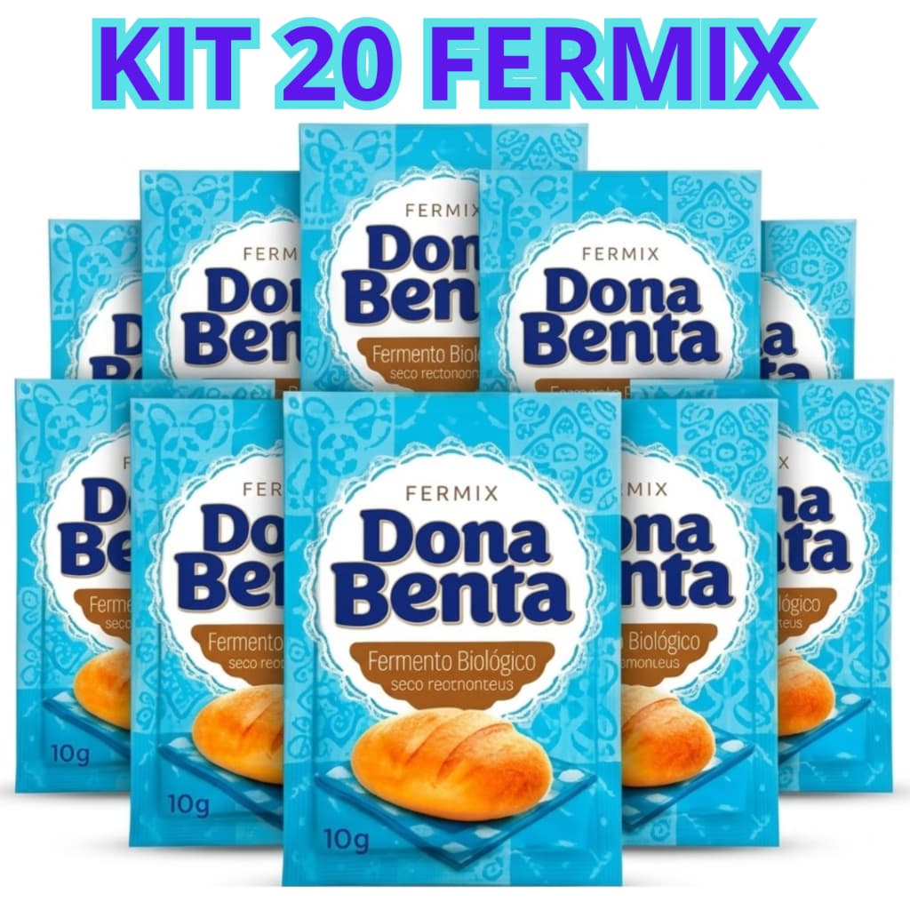 Kit 20 Fermento Biológico Fermix Dona Benta de 10 Gramas cada