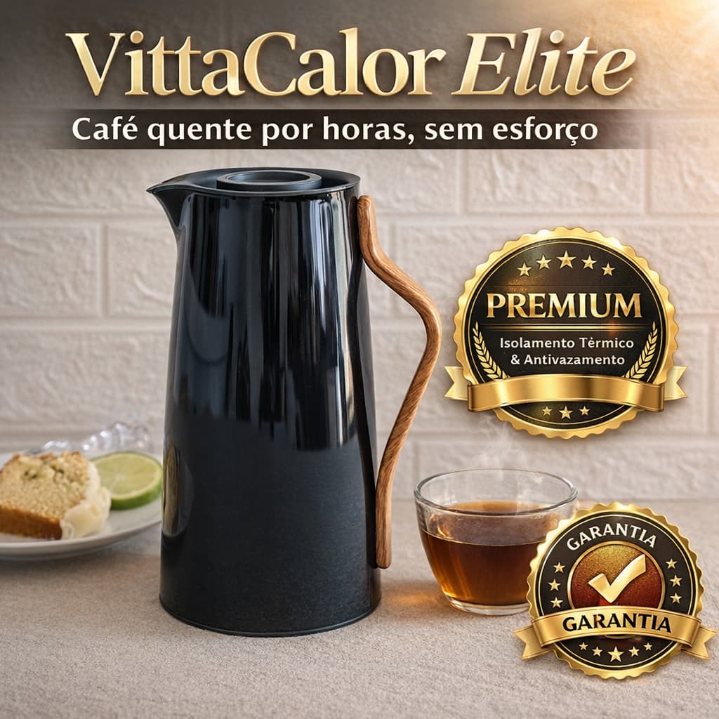 Garrafa Térmica 1L Aço Inox Premium VittaCalor Elite Antivazamento Mantém Quente por Horas Café Chá