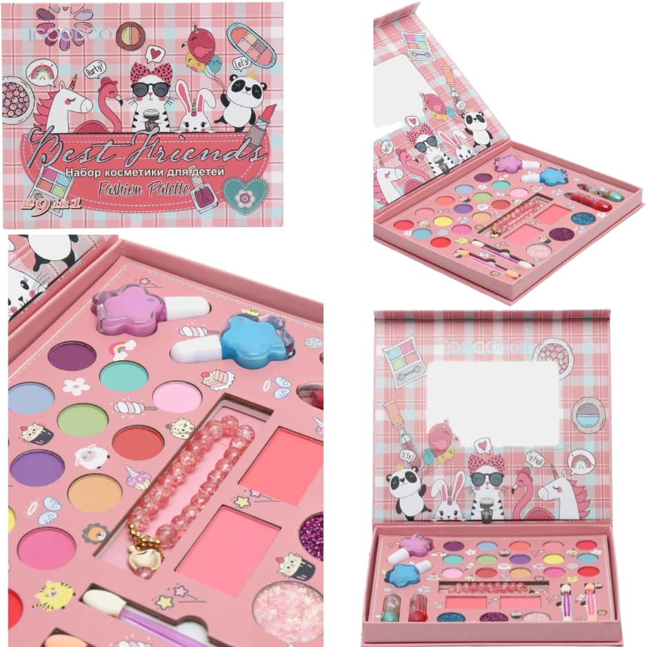 Paleta de Maquiagem  23 Itens em 1 cosméticos, sombra, esmaltes, pulseiras, batom Presentes infantil